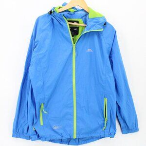 Trespass Windbreaker Jacket Mens Blue Full Zip Outdoor IKPAC Polyester Size M